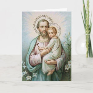 Carte Fête des pères de Jésus d'enfant de St Joseph de