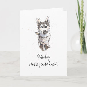 Carte Fête des pères de mouchoirs blancs Husky simple et