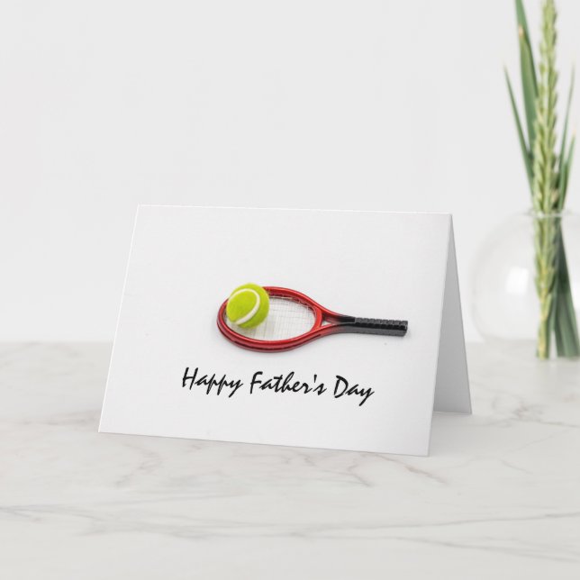 Carte Fête des pères de tennis avec balle et raquette su (Devant)