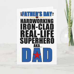 Carte Fête des pères de typographie de papa Superhero
