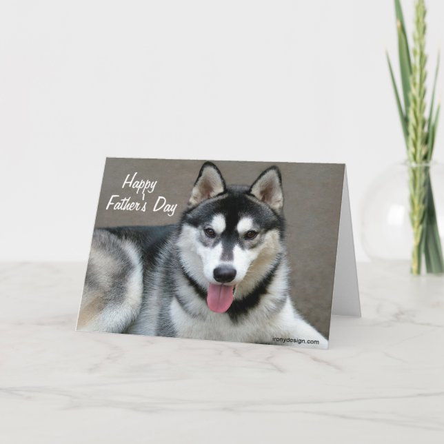 Carte Fête des pères des chiens malamuts de l'Alaska (Devant)