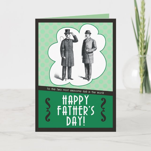 Carte Fête des pères deux papas (Devant)