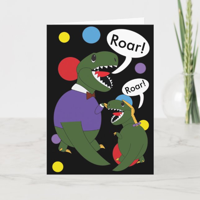 Carte Fête des pères Dinosaure De La Fille Personnaliser (Devant)