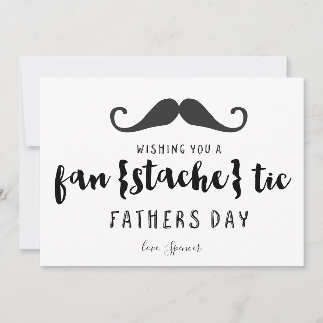 Carte Fête des pères drôle de moustache (Devant)