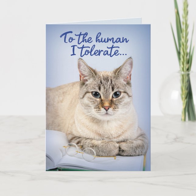 Carte Fête des pères Du Chat À L'Homme Je Tolère (Devant)