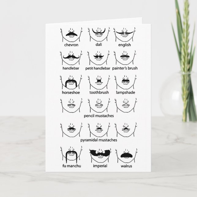 Carte Fête des pères du graphique Moustache (Devant)