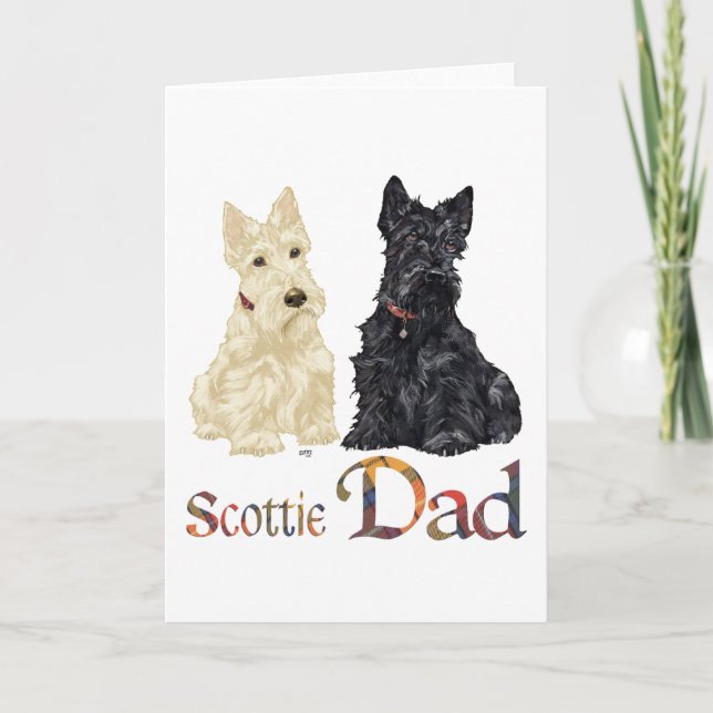 Carte Fête des pères écossaise Terrier (Devant)