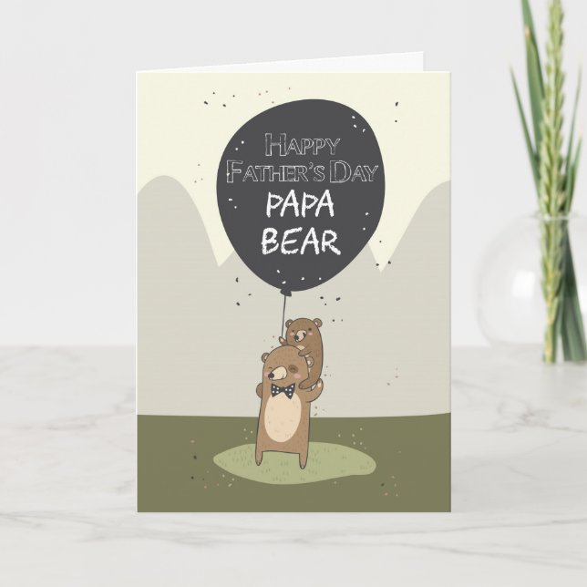Carte fête des pères, Fête des pères Papa Bear (Devant)