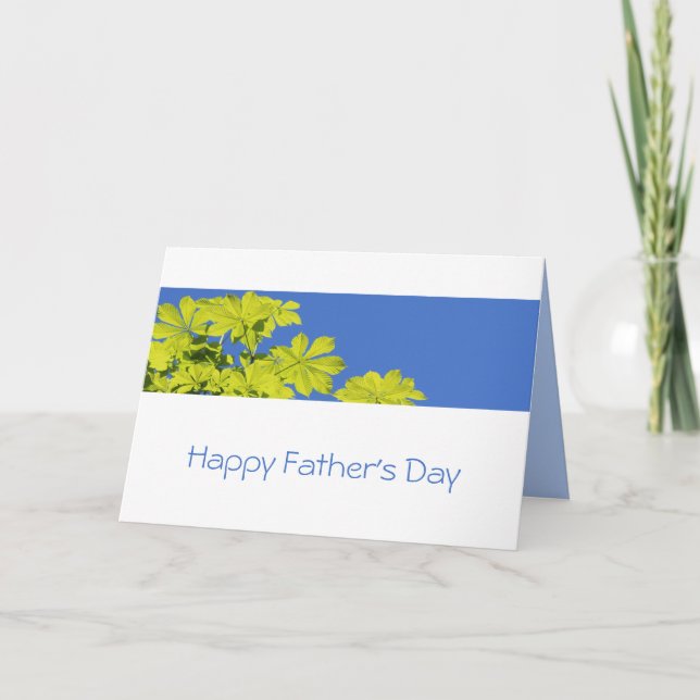 Carte Fête des pères Feuille verte (Devant)