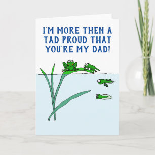 Carte Fête des pères Fils Fille Têtard Grenouille Mignon