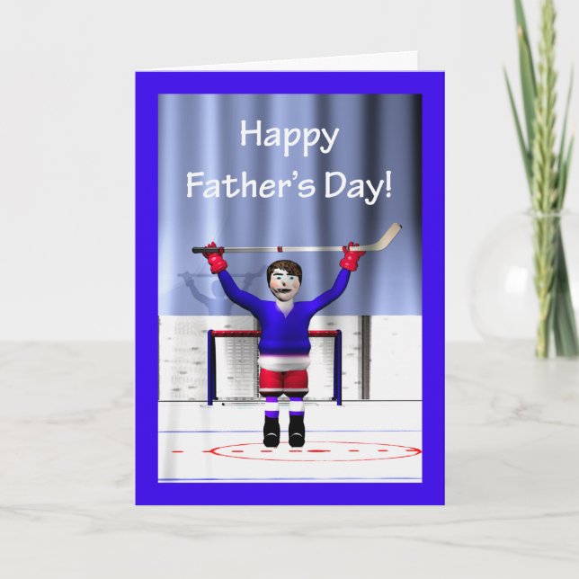 Carte Fête des pères gagnante de hockey (Devant)
