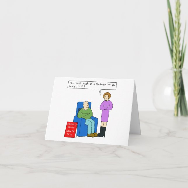 Carte Fête des pères Grumpy Man Cartoon Humour. (Devant)