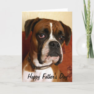 Carte Fête des pères heureuse de chien de boxeur