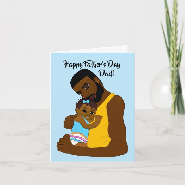 Carte Fête des pères heureuse de papa afro-américain (Devant)