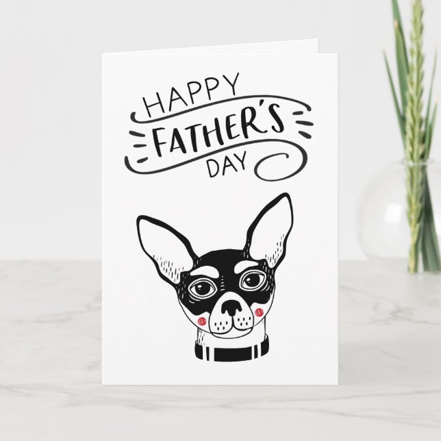 Carte Fête des pères heureuse pour le chiwawa du papa | (Devant)
