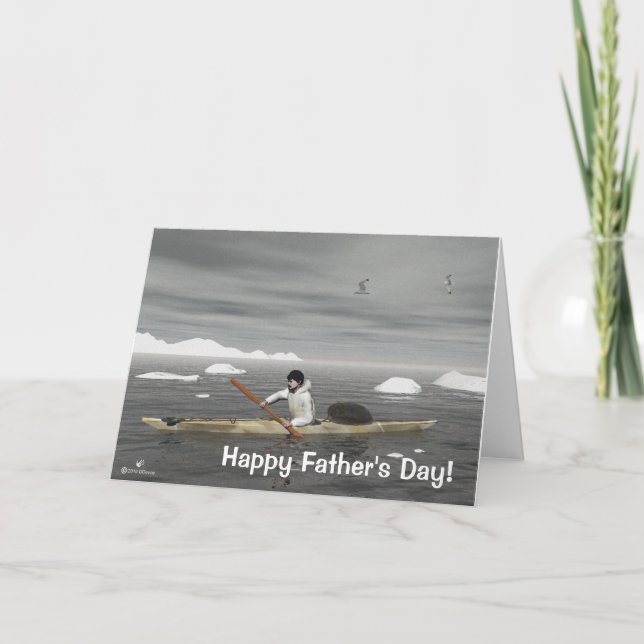 Carte Fête des pères inuit de Kayak (Devant)