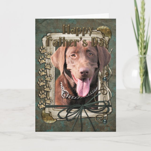 Carte Fête des pères - Labrador - Chocolat (Devant)