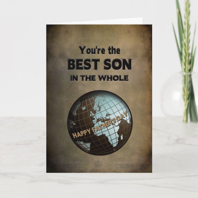 CARTE FÊTE DES PÈRES - LE MEILLEUR FILS DU MONDE (MONDE  (Devant)