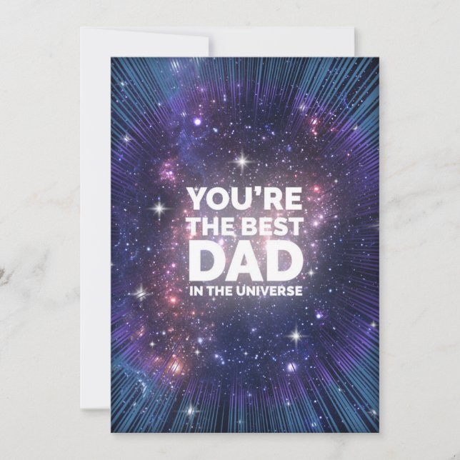 Carte Fête des pères meilleur papa dans l'univers (Devant)