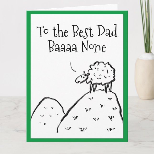 Carte Fête des pères Meilleur papa Drôle Mouton Dit un j (Devant)