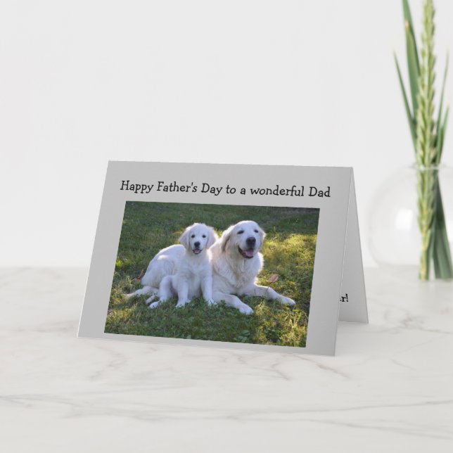Carte Fête des pères Meilleur papa Jamais Golden Retriev (Devant)
