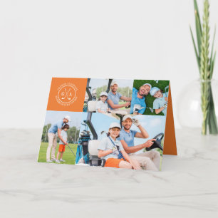 Carte Fête des pères Monogramme Multi Photo Golf Custom