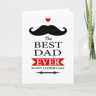 Carte Fête des pères Moustache meilleur papa jamais