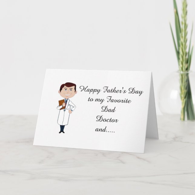 CARTE *FÊTE DES PÈRES* PAPA, AMI MÉDECIN DE *FILLE* (Devant)