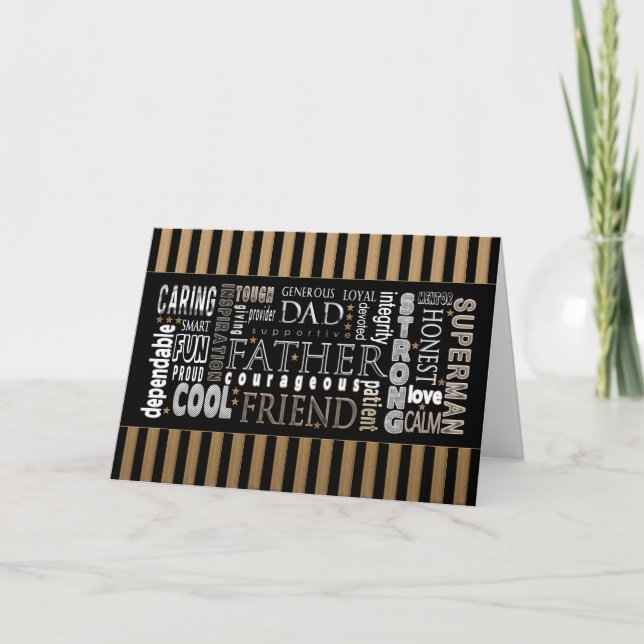 Carte Fête des pères, Papa, Art de la typographie (Devant)