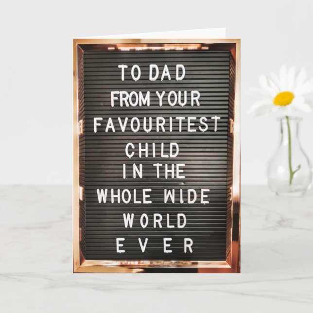 Carte Fête des pères| papa| enfant favori| anniversaire (Petite plante)