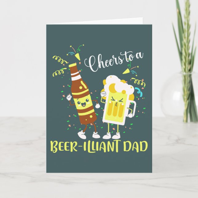 Carte Fête des pères papa joke pun cheing bières papa il (Devant)