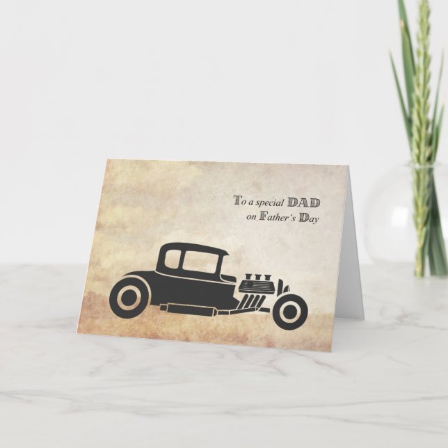 Carte Fête des pères, papa, voiture de collection (Devant)