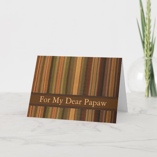 Carte Fête des pères Papaw avec Raanu Motif tissage (Devant)