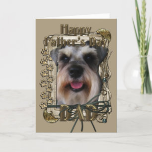 Carte Fête des pères - pattes en pierre - Schnauzer