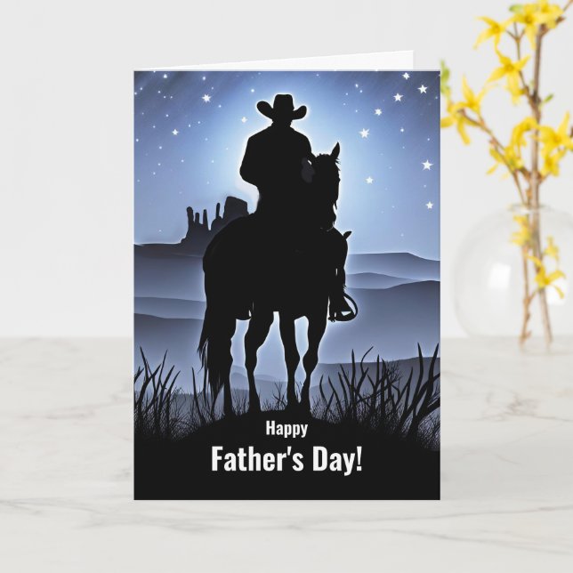 Carte Fête des pères Pays Western Cowboy (Fleur jaune)