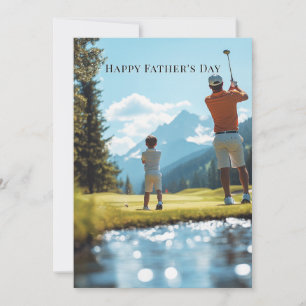 Carte Fête des pères Père & Fils Jouer Golf