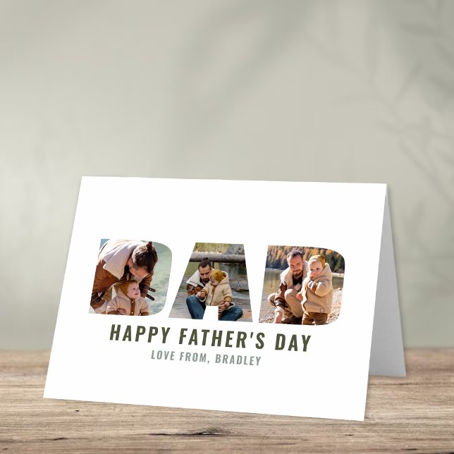 Carte Fête des pères photo moderne "DAD" Cutout 4 (Créateur téléchargé)