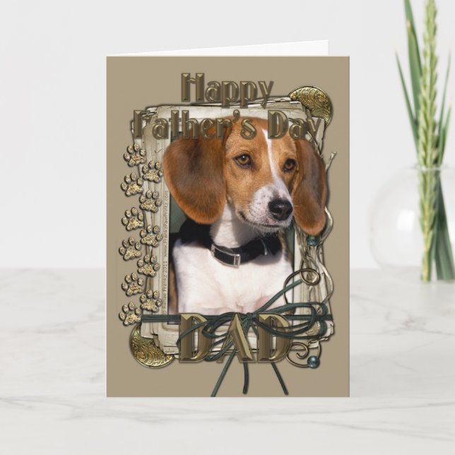 Carte Fête des pères - Poches de pierre - Beagle (Devant)