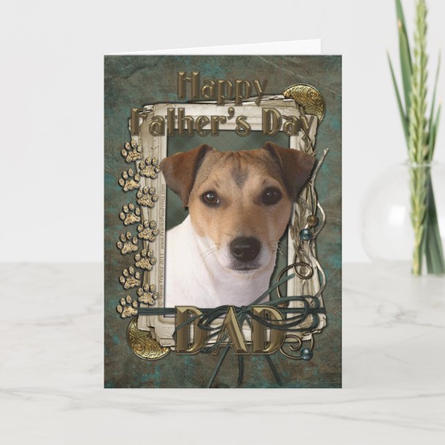 Carte Fête des pères - Poches de pierre - Jack Russell (Devant)