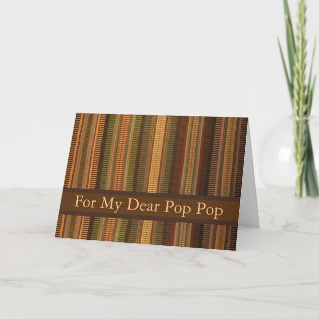Carte Fête des pères Pop Pop avec Raanu Motif tissage (Devant)