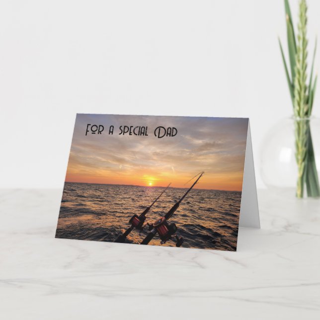 Carte Fête des pères Poteaux de pêche (Devant)