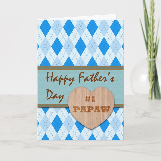 Carte Fête des pères pour #1 Papaw, Jacquard Design (Devant)