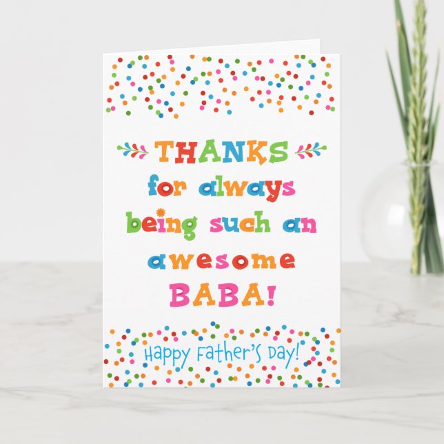 Carte fête des pères pour Baba (Devant)