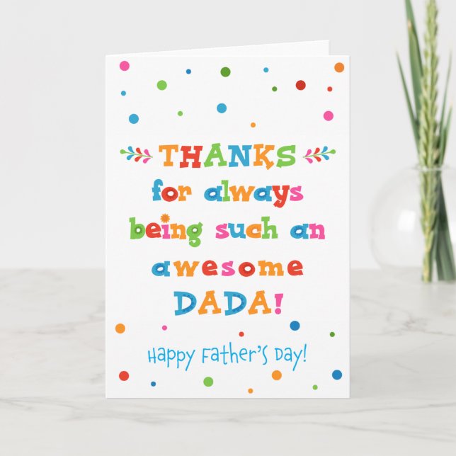 Carte fête des pères pour Dada (Devant)