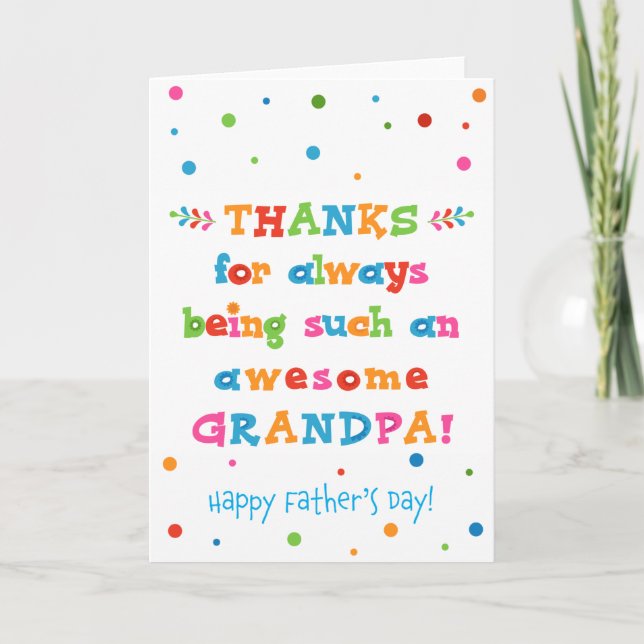Carte fête des pères pour grand-père (Devant)