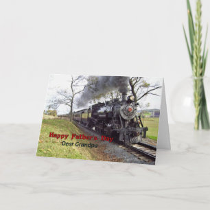 Carte fête des pères pour grand-père Penn. Train à vapeu