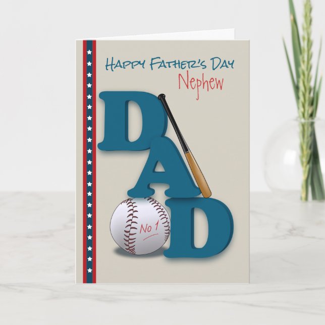 Carte Fête des pères pour Nephew Baseball Thème No.1 Pap (Devant)