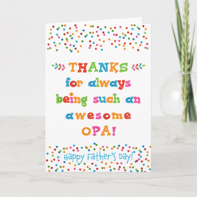Carte fête des pères pour Opa (Devant)