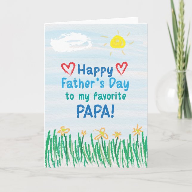 Carte fête des pères pour Papa (Devant)