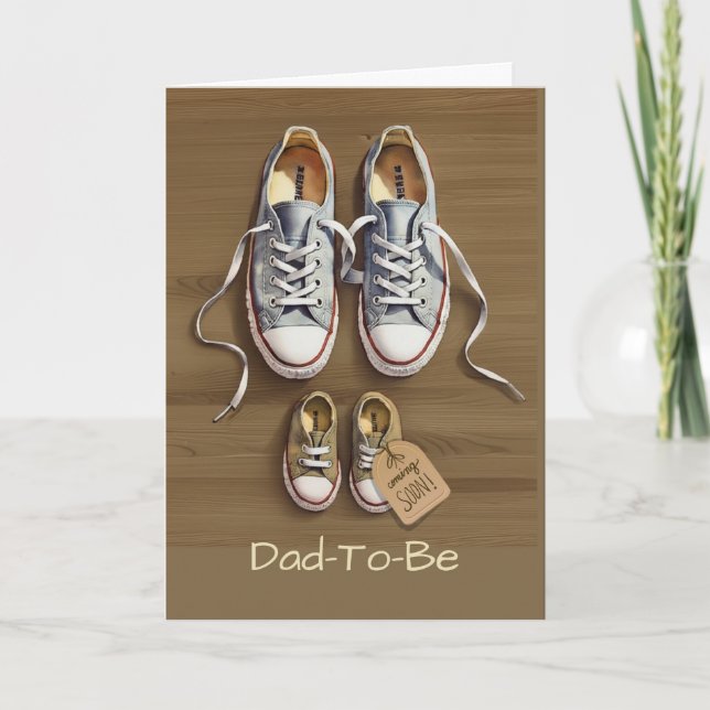 Carte Fête des pères pour papa d’être bébé Chaussures su (Devant)